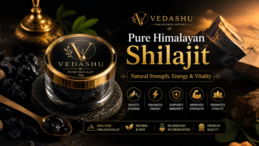 Vedashu Kashmiri Shilajit Resin 20g – Pure Himalayan Shilajit for Strength and Energy