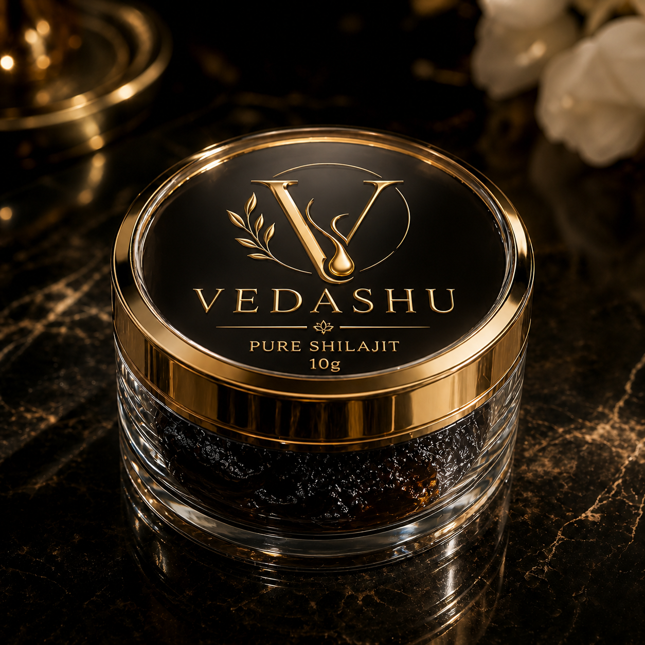 Vedashu Kashmiri Shilajit Resin 10g – Pure Himalayan Shilajit for Strength and Energy