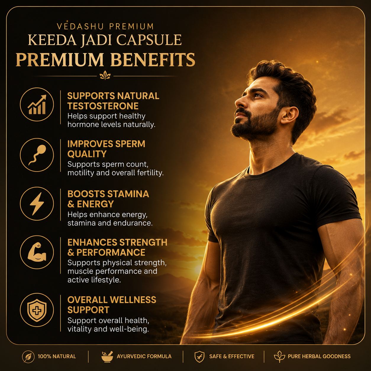 Benefits of Vedashu Premium Keeda Jadi Capsule – Natural Ayurvedic Wellness Formula