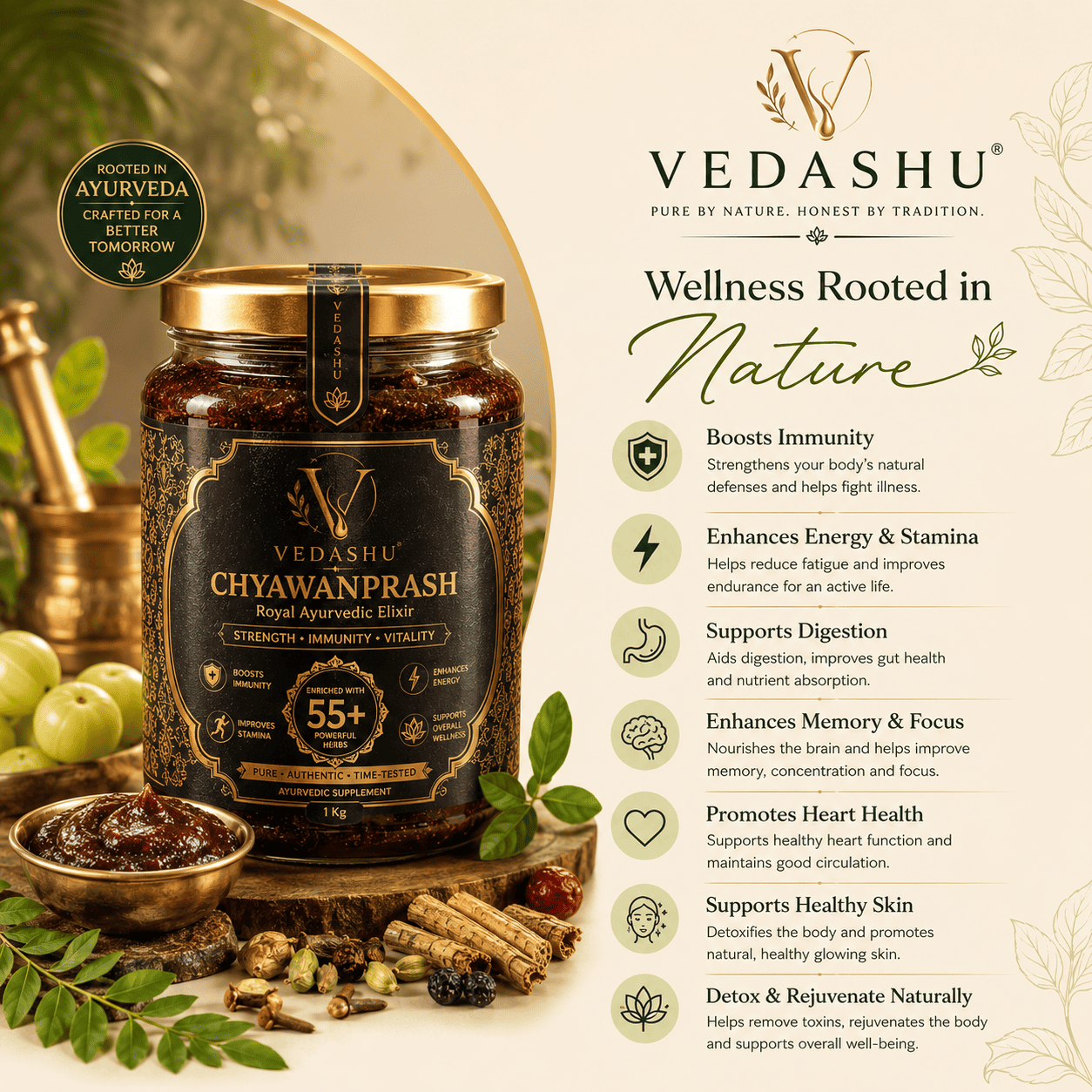 Vedashu Premium Chyawanprash – Ayurvedic Immunity & Energy Booster