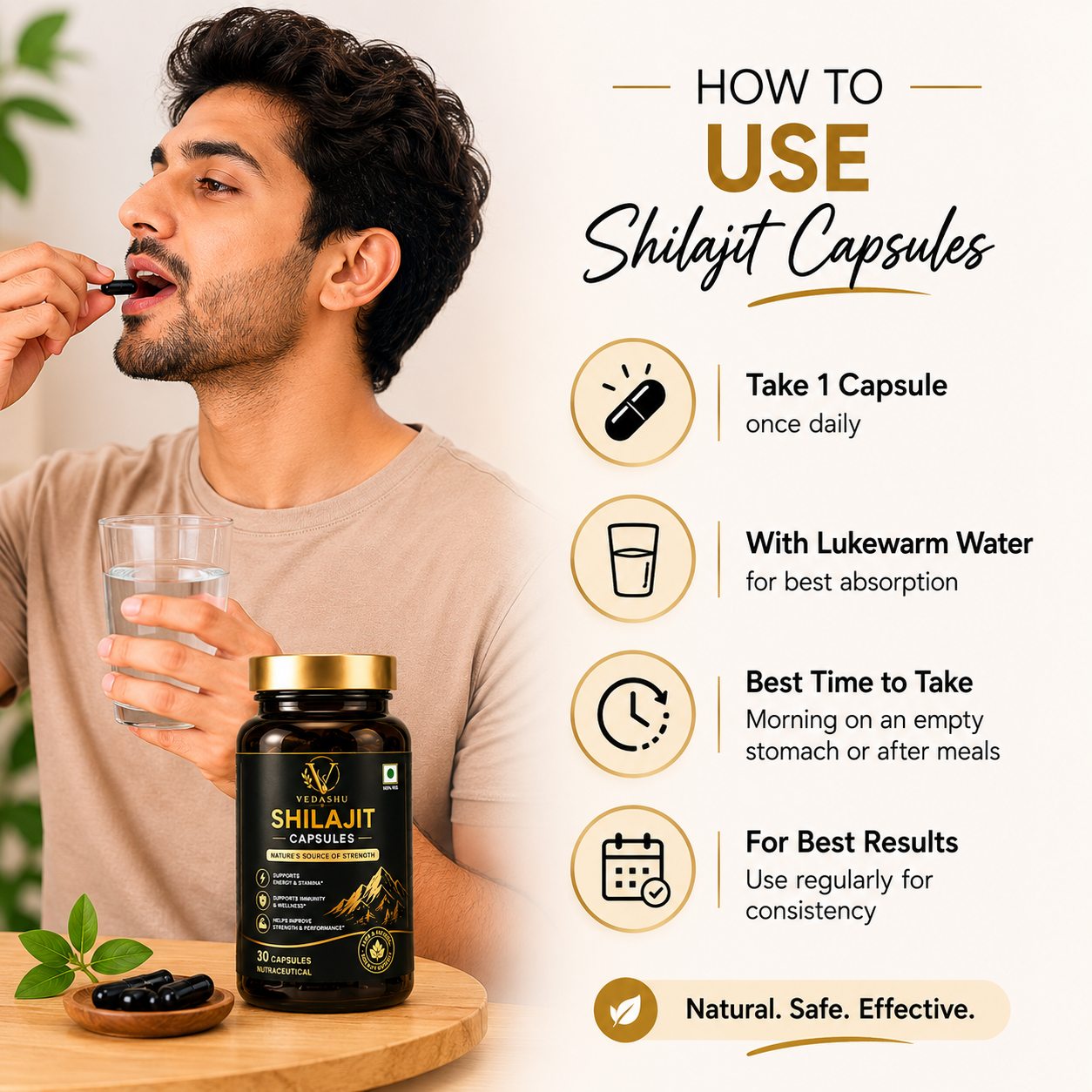 How to use Vedashu Shilajit Capsules daily for strength stamina and wellness